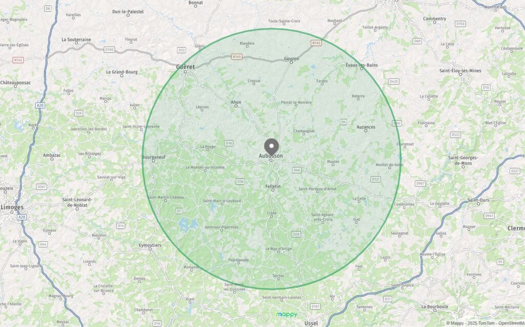 zone intervention électricien Aubusson